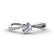 1 - Lucie Bold Oval Cut Lab Grown Diamond and Round Tanzanite 2 Stone Promise Ring 