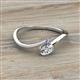2 - Lucie Bold Oval Cut Lab Grown Diamond and Round Tanzanite 2 Stone Promise Ring 