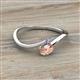 2 - Lucie Bold Oval Cut Morganite and Round Tanzanite 2 Stone Promise Ring 