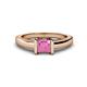 1 - Izna Princess Cut Lab Created Pink Sapphire Solitaire Engagement Ring 