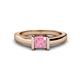 1 - Izna Princess Cut Pink Tourmaline Solitaire Engagement Ring 