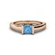 1 - Izna Princess Cut Blue Topaz Solitaire Engagement Ring 