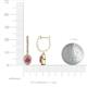 3 - Ilona Oval Cut Pink Tourmaline and Diamond Halo Dangling Earrings 