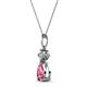 2 - Zaila Pear Cut Pink Tourmaline and Diamond Two Stone Pendant 