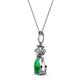 2 - Zaila Pear Cut Emerald and Diamond Two Stone Pendant 