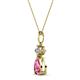 2 - Zaila Pear Cut Pink Tourmaline and Diamond Two Stone Pendant 
