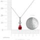 4 - Zaila Pear Cut Ruby and Diamond Two Stone Pendant 
