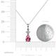 4 - Zaila Pear Cut Pink Tourmaline and Diamond Two Stone Pendant 
