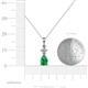 4 - Zaila Pear Cut Emerald and Diamond Two Stone Pendant 