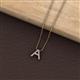 2 - A 2 Z (Block Letter) Round Diamond Accented Initial Pendant Necklace 