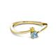 2 - Lucie 4.10 mm Bold Round Yellow Sapphire and Aquamarine 2 Stone Promise Ring 