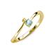 3 - Lucie 4.10 mm Bold Round Yellow Sapphire and Aquamarine 2 Stone Promise Ring 