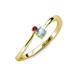 3 - Lucie 4.10 mm Bold Round Ruby and Aquamarine 2 Stone Promise Ring 