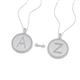 A 2 Z (Halo) Round Diamond Circle Initial Pendant Necklace 