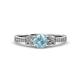 3 - Freya Aquamarine and Diamond Butterfly Engagement Ring 