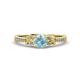 3 - Freya Aquamarine and Diamond Butterfly Engagement Ring 