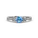 3 - Freya Blue Topaz and Diamond Butterfly Engagement Ring 