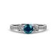 3 - Freya Blue and White Diamond Butterfly Engagement Ring 