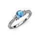 4 - Freya Blue Topaz and Diamond Butterfly Engagement Ring 