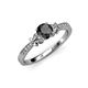 4 - Freya Black and White Diamond Butterfly Engagement Ring 