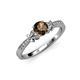 4 - Freya Smoky Quartz and Diamond Butterfly Engagement Ring 