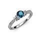 4 - Freya Blue and White Diamond Butterfly Engagement Ring 