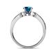 5 - Freya Blue and White Diamond Butterfly Engagement Ring 
