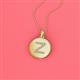 4 - A 2 Z (Circle) Round Diamond Initial Pendant Necklace 