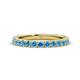 Lara Blue Topaz Eternity Band Round Blue Topaz ctw French Set Womens Eternity Ring Stackable K Yellow Gold