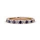 Lara Blue Sapphire and Diamond Eternity Band Round Blue Sapphire and Diamond ctw French Set Womens Eternity Ring Stackable K Rose Gold