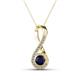 1 - Mandana 5.00 mm Round Blue Sapphire and Diamond Vertical Infinity Pendant Necklace 