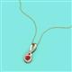 2 - Mandana 5.00 mm Round Ruby and Diamond Vertical Infinity Pendant Necklace 
