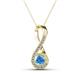 1 - Mandana 5.00 mm Round Blue Topaz and Diamond Vertical Infinity Pendant Necklace 