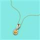 2 - Mandana 5.00 mm Round Citrine and Diamond Vertical Infinity Pendant Necklace 