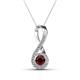 1 - Mandana 5.00 mm Round Red Garnet and Diamond Vertical Infinity Pendant Necklace 