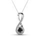 1 - Mandana 5.00 mm Round Black and White Diamond Vertical Infinity Pendant Necklace 
