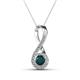 1 - Mandana 5.00 mm Round London Blue Topaz and Diamond Vertical Infinity Pendant Necklace 