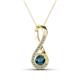 1 - Mandana 5.00 mm Round Blue and White Diamond Vertical Infinity Pendant Necklace 