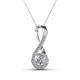 1 - Mandana 5.00 mm Round Forever Brilliant Moissanite and Diamond Vertical Infinity Pendant Necklace 