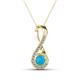 1 - Mandana 5.00 mm Round Turquoise and Diamond Vertical Infinity Pendant Necklace 