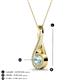 2 - Mandana 5.00 mm Round Aquamarine and Diamond Vertical Infinity Pendant Necklace 