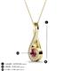 3 - Mandana 5.00 mm Round Rhodolite Garnet and Diamond Vertical Infinity Pendant Necklace 