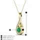 3 - Mandana 5.00 mm Round Emerald and Diamond Vertical Infinity Pendant Necklace 
