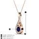 3 - Mandana 5.00 mm Round Blue Sapphire and Diamond Vertical Infinity Pendant Necklace 