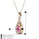 3 - Mandana 5.00 mm Round Lab Created Pink Sapphire and Diamond Vertical Infinity Pendant Necklace 