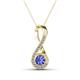 1 - Mandana 5.00 mm Round Tanzanite and Diamond Vertical Infinity Pendant Necklace 