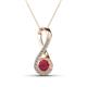 1 - Mandana 5.00 mm Round Ruby and Diamond Vertical Infinity Pendant Necklace 