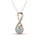 1 - Mandana 5.00 mm Round Aquamarine and Diamond Vertical Infinity Pendant Necklace 