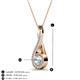 3 - Mandana 5.00 mm Round Aquamarine and Diamond Vertical Infinity Pendant Necklace 
