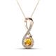 1 - Mandana 5.00 mm Round Citrine and Diamond Vertical Infinity Pendant Necklace 